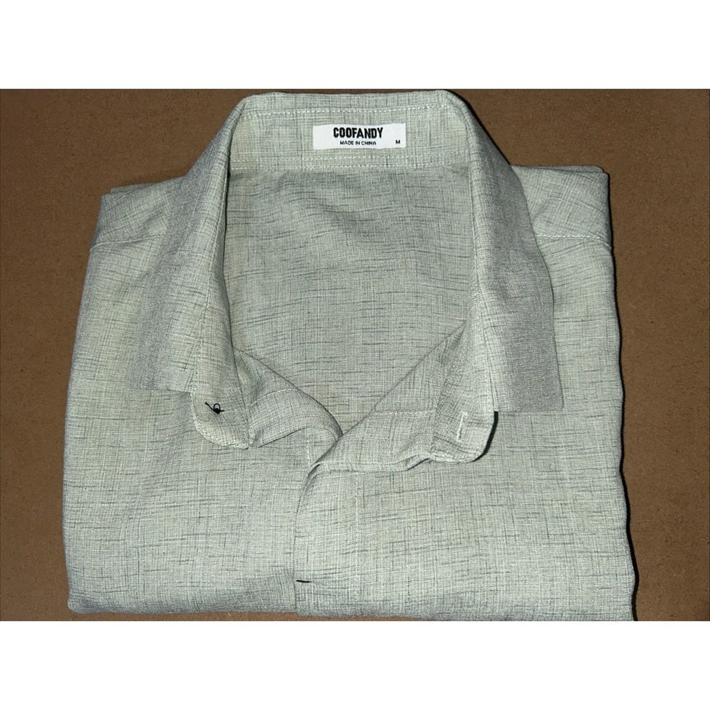 Coofandy Men's  Button Up Shirt - Light Green, Size M